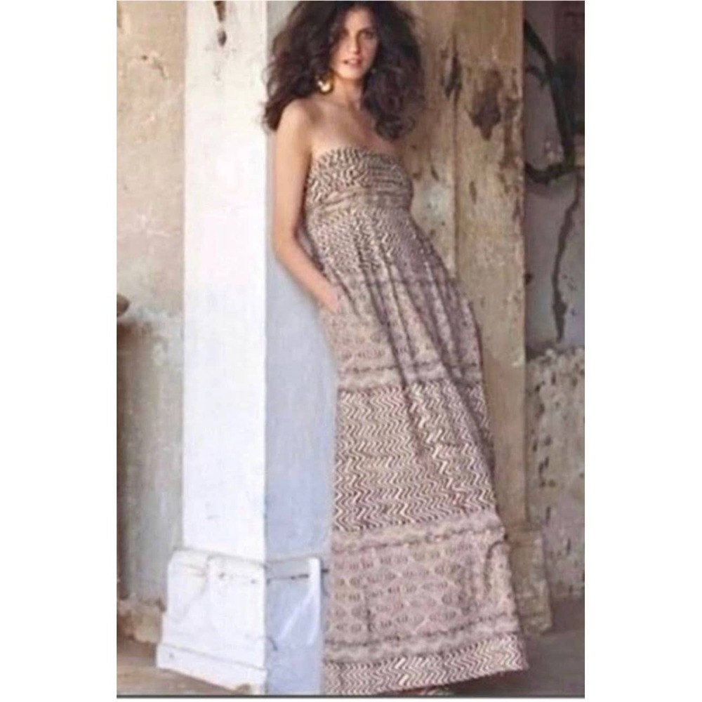 Anthropologie, Edme & Esyllte, Tribal Print Strapless Maxi Dress, 0
